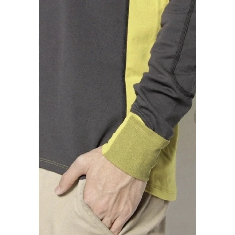 Arc'teryx Phase SV 1/4 Zip Base Layer Pullover Mens L Gorpcore Gray Yellow